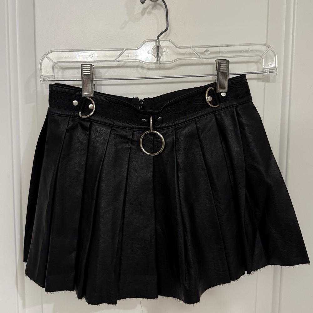 Current Mood Black Pleather Mini Mini Skirt